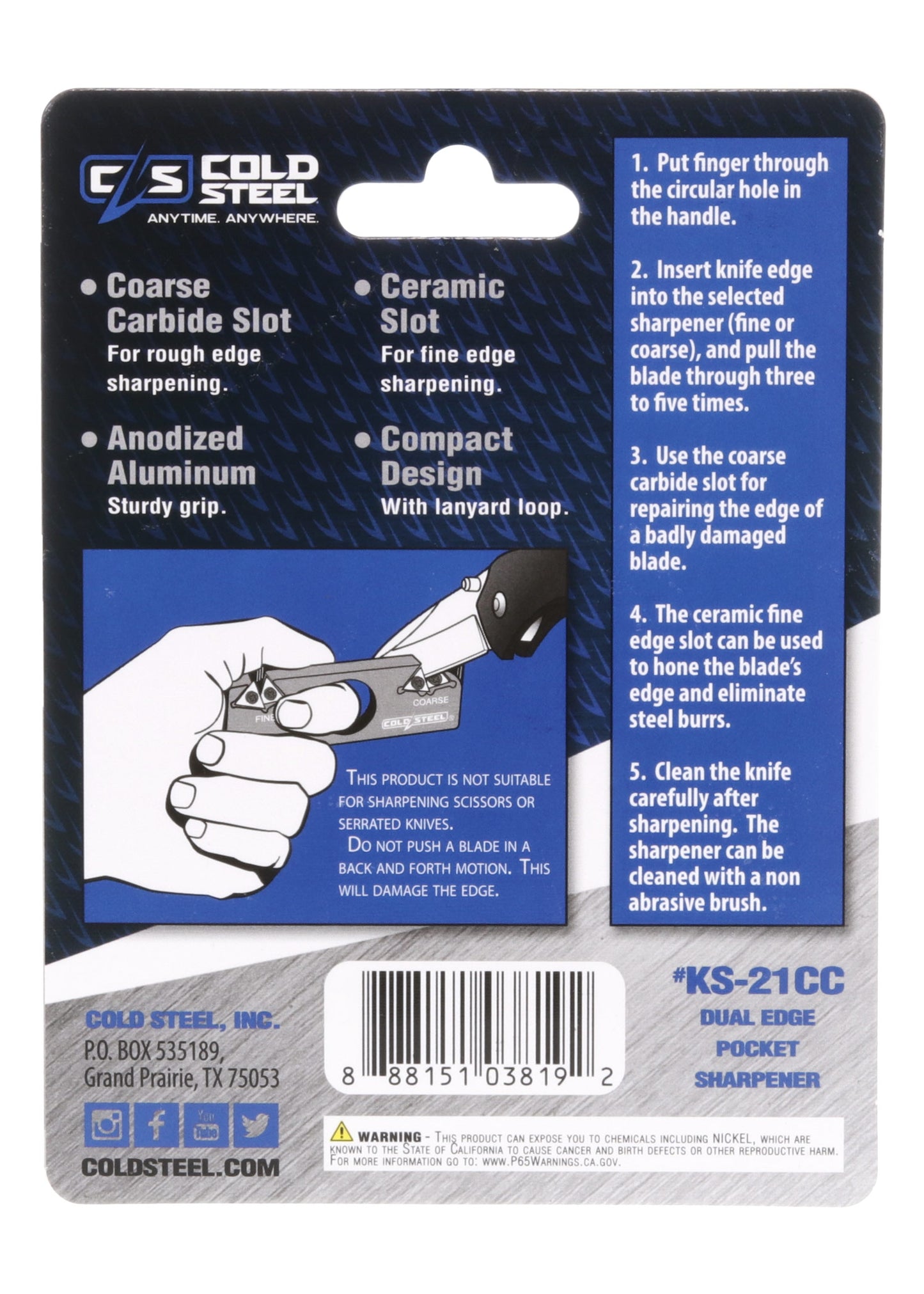 Aiguiseur de poche 2 en 1 - Cold Steel-T.A DEFENSE