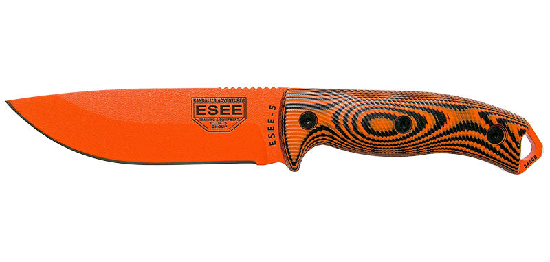 Couteau à lame fixe ESEE-5 Vert ou Orange - ESEE-T.A DEFENSE