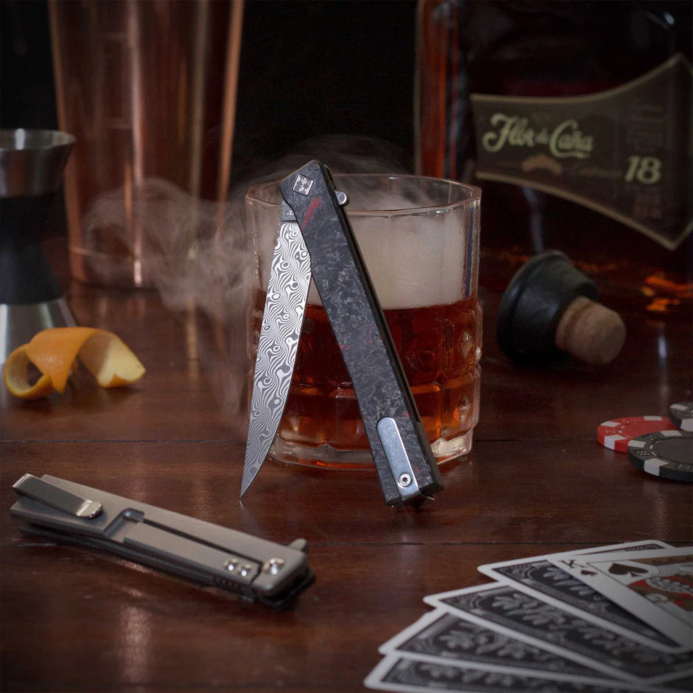 Couteau pliant Solstice Damascus - Ocaso-T.A DEFENSE