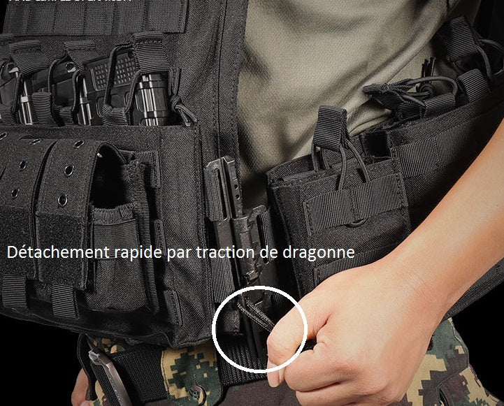 Porte-plaque pare balle TA Défense® Cuirassier™ 1000D Noir-T.A DEFENSE