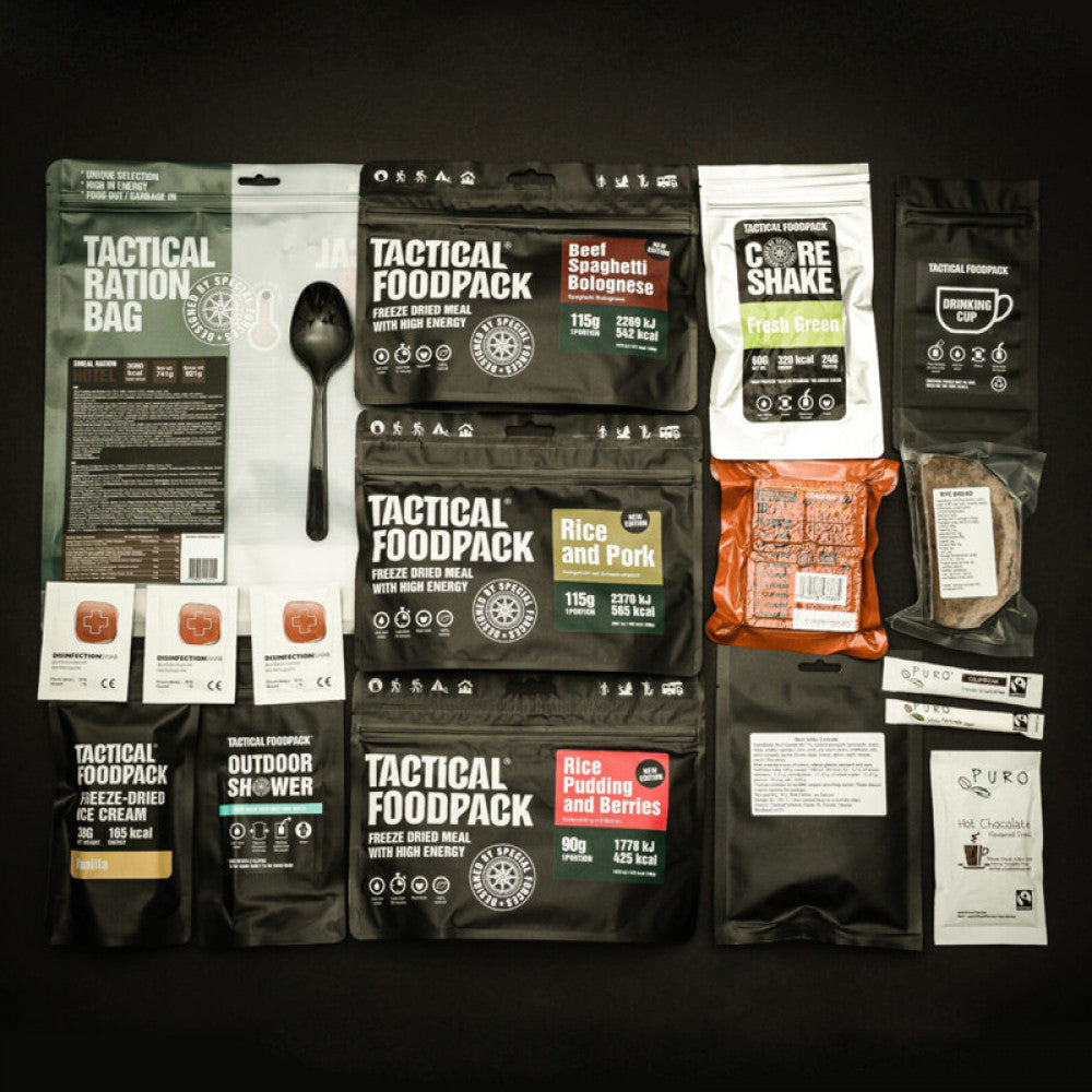 Ration de survie Pack Hôtel 3 repas complets pour une journée-T.A DEFENSE