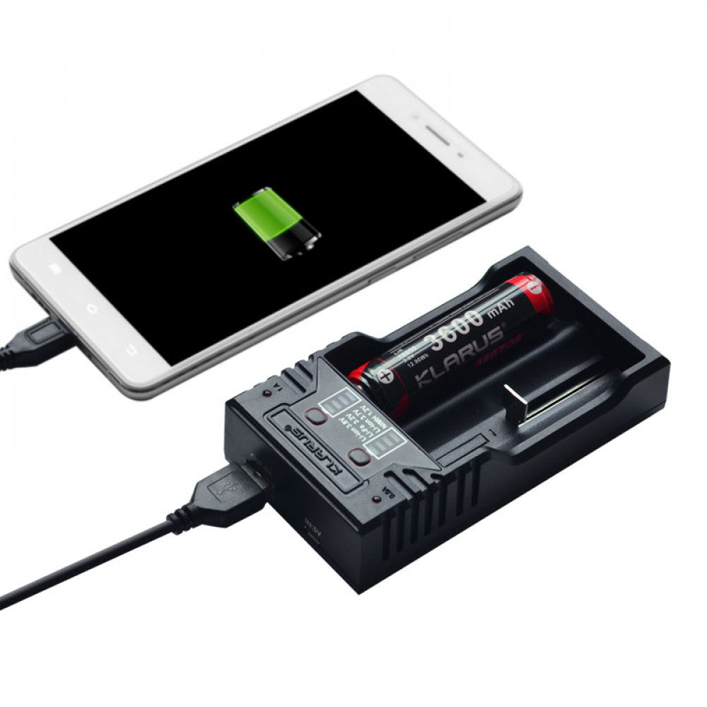 Chargeur pour 2 batteries rechargeables - Klarus-T.A DEFENSE