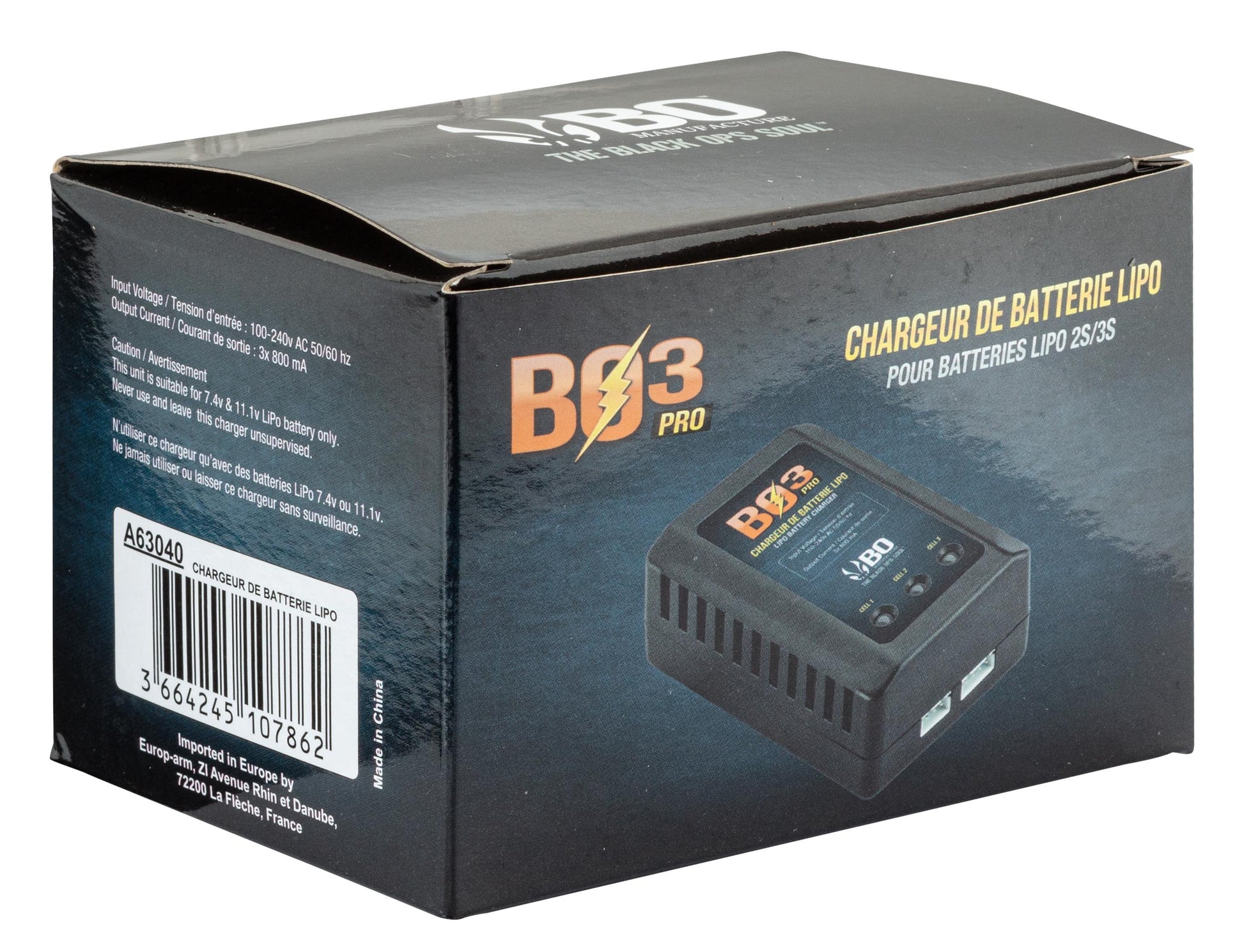 Chargeur de batterie BO3 LIPO 7,4V ET 11,1V - BO-T.A DEFENSE