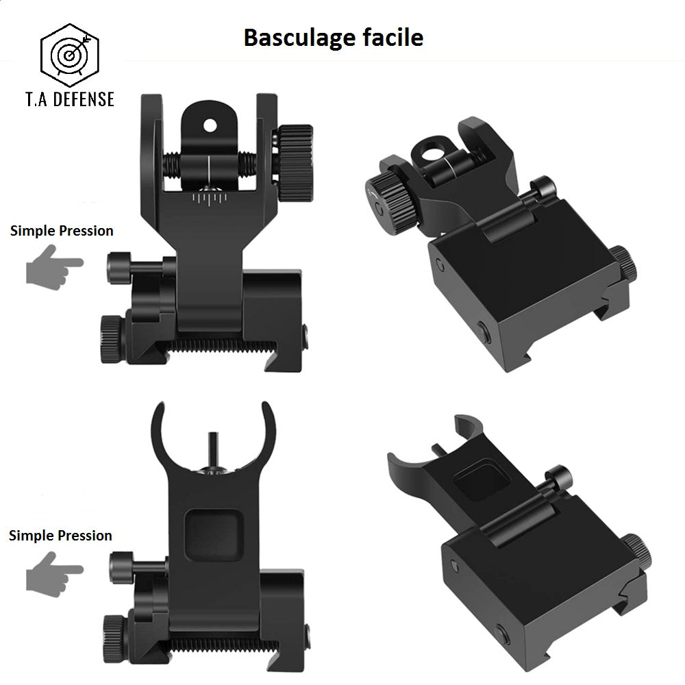 Organes de visée rabattables AR-15 aluminium T.A Defense® Arrow-T.A DEFENSE