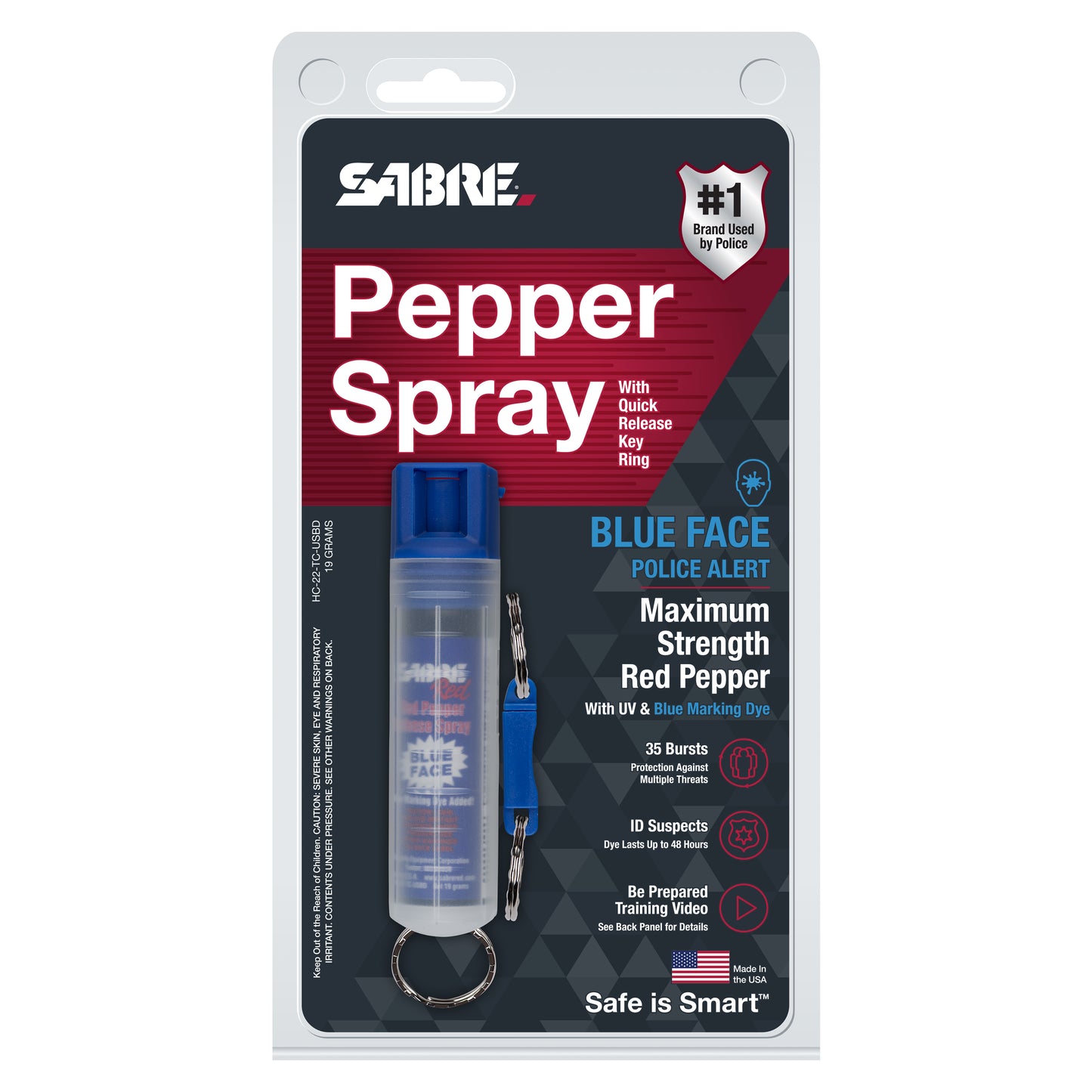 Spray au poivre porte-clés avec marqueur bleu - SABRE RED-T.A DEFENSE