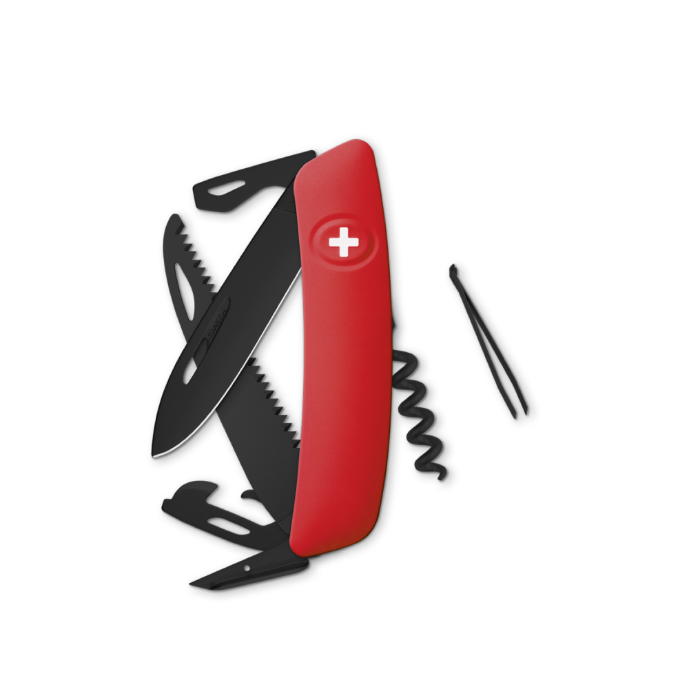 Couteau Suisse D05 ALLBLACK Rouge - Swiza-T.A DEFENSE