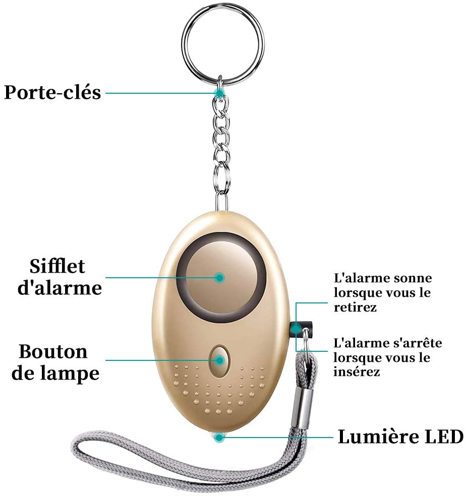 Alarme de sécurité personnelle porte-clés-T.A DEFENSE