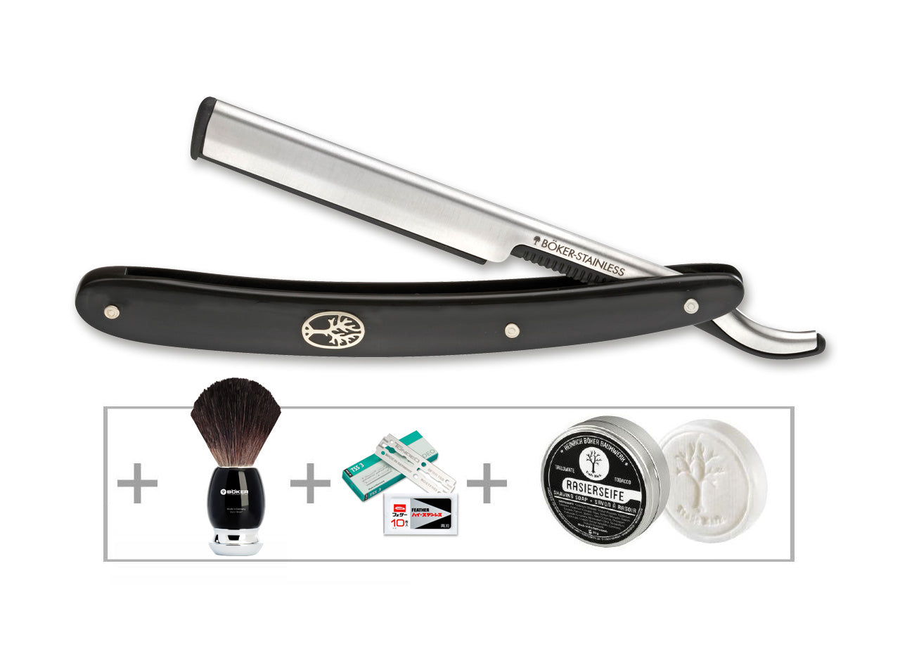 Coffret de rasage Barberette Noir - Boker-T.A DEFENSE
