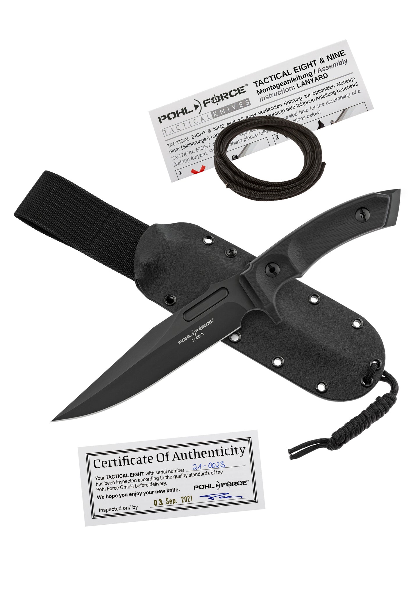 Couteau à lame fixe Tactical Eight BK - Pohl Force-T.A DEFENSE