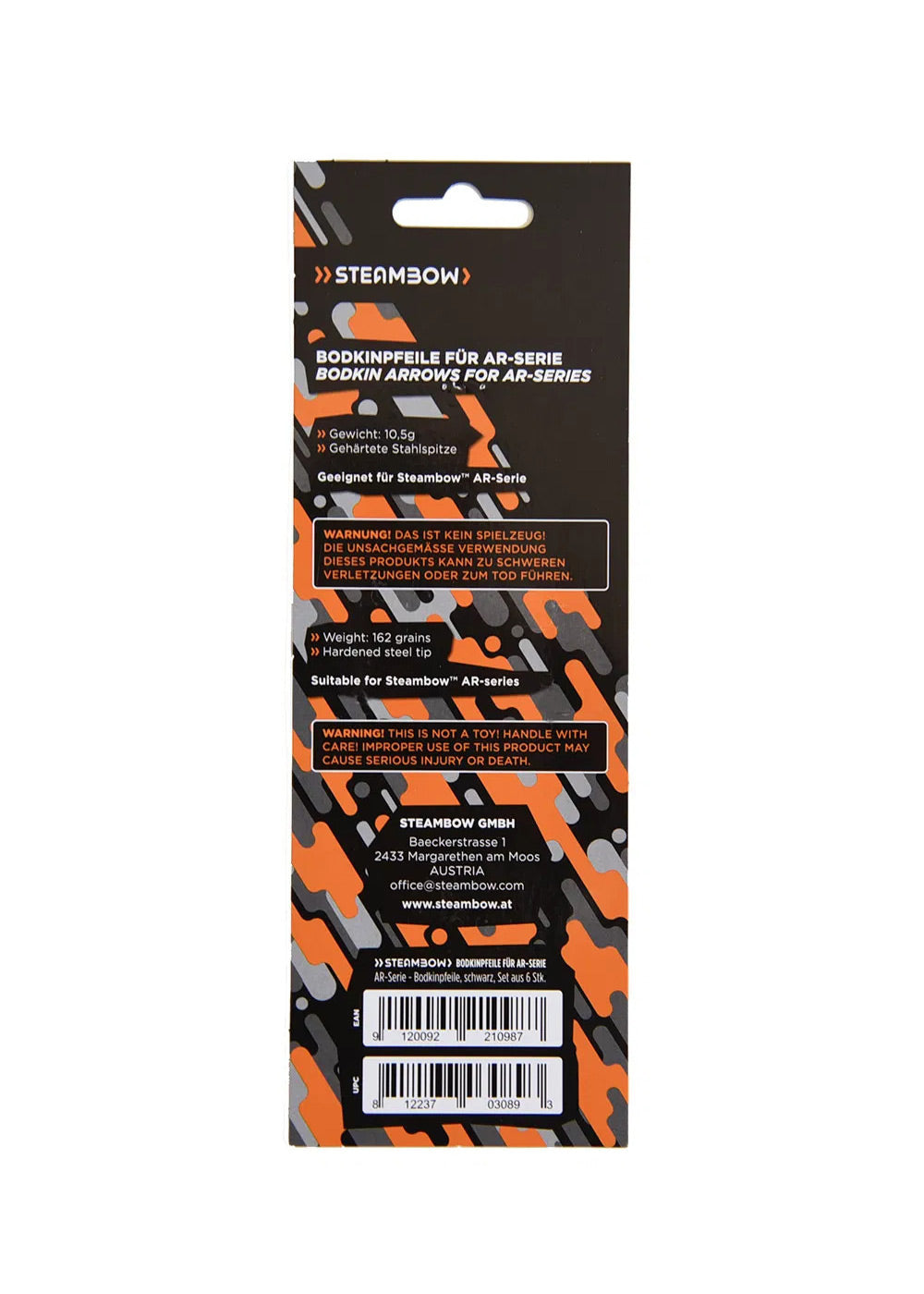 Pack de 6 flèches Bodkin pour arbalète Stinger - Steambow-T.A DEFENSE