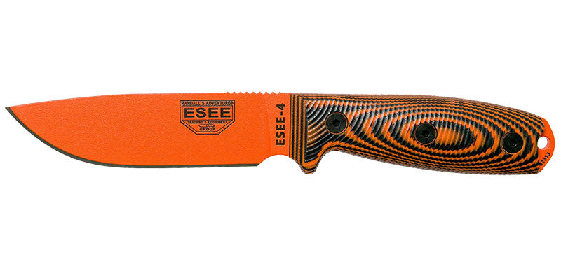 Couteau à lame fixe ESEE-4 Vert ou Orange - ESEE-T.A DEFENSE