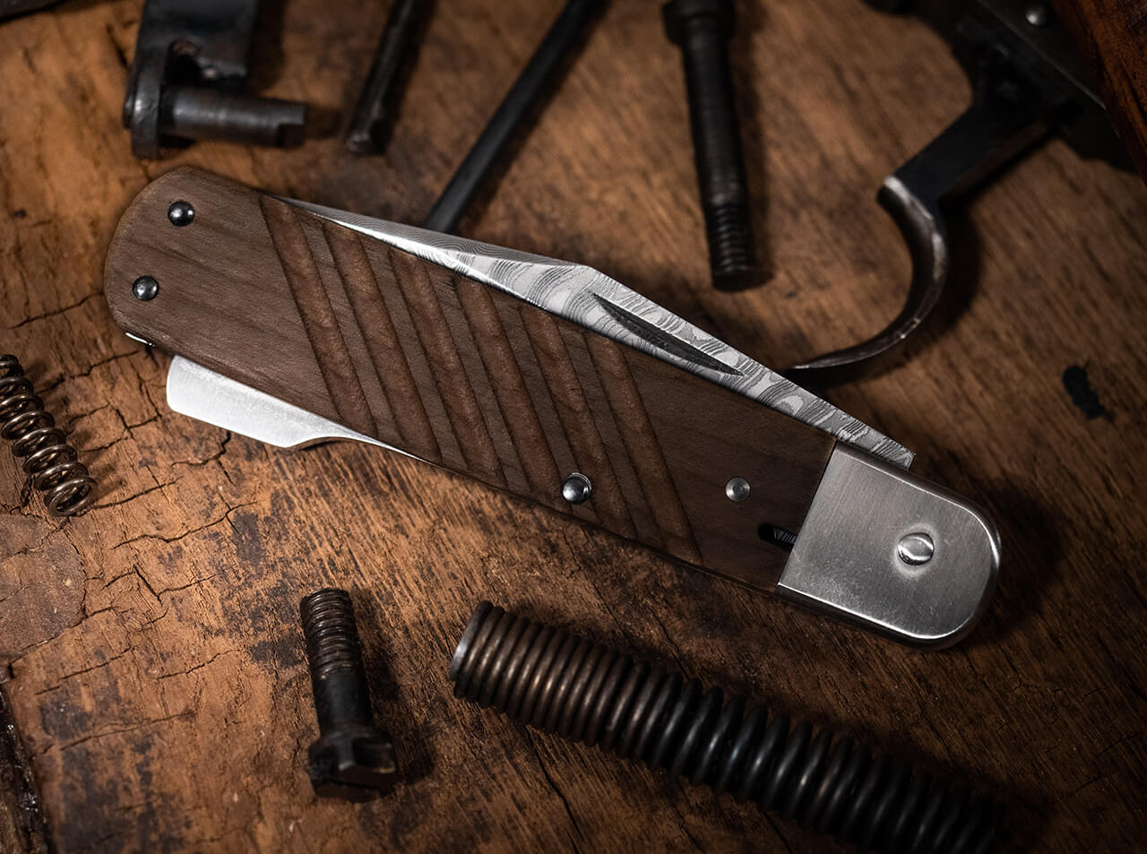 Couteau pliant 98k Damas - Boker-T.A DEFENSE
