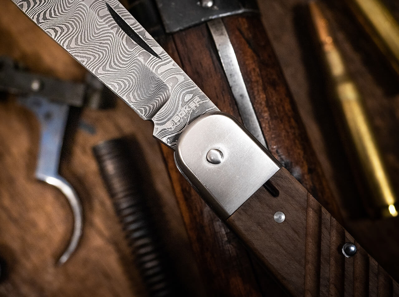Couteau pliant 98k Damas - Boker-T.A DEFENSE