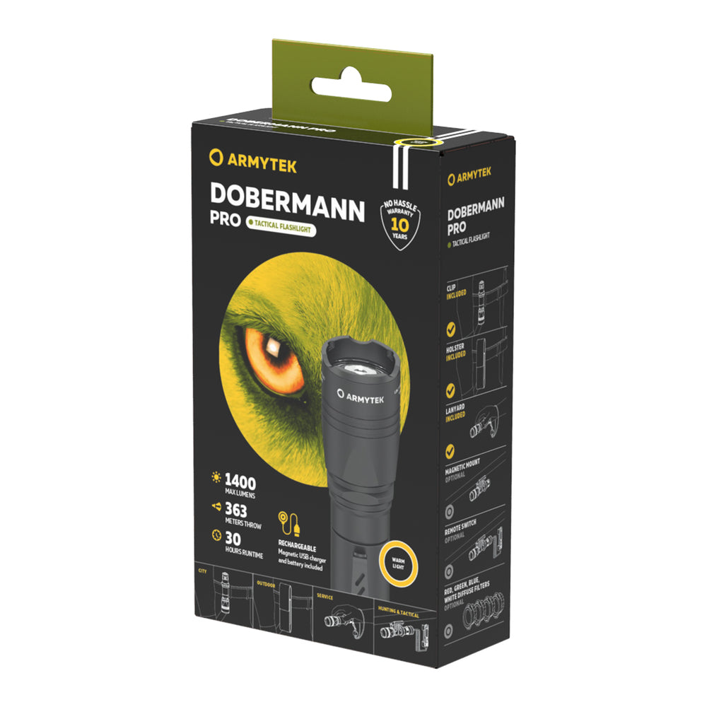Lampe tactique Dobermann Pro Magnet USB - Armytek-T.A DEFENSE