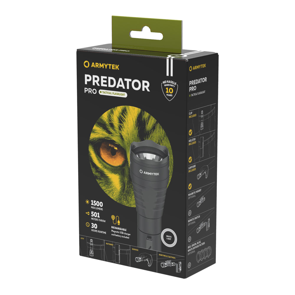 Lampe tactique Predator Pro Magnet USB - Armytek-T.A DEFENSE