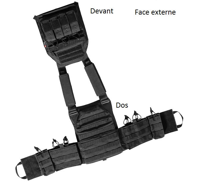 Porte-plaque pare balle TA Défense® Cuirassier™ 1000D Noir-T.A DEFENSE