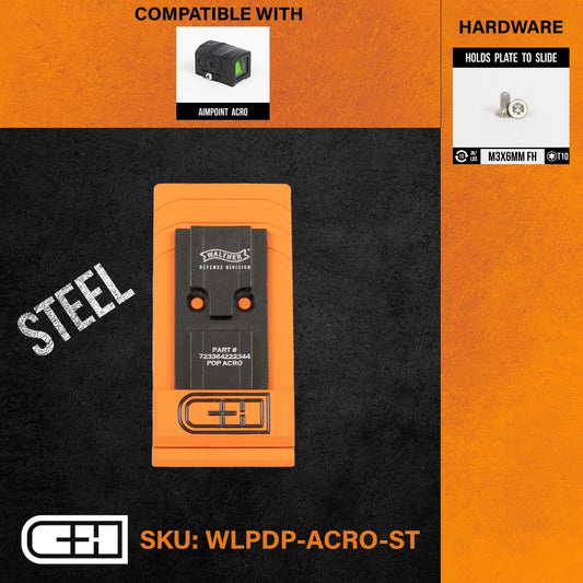 Plaquette adaptatrice Walther DEFENSE PDP 1.0 Aimpoint ACRO - CH Precision-T.A DEFENSE