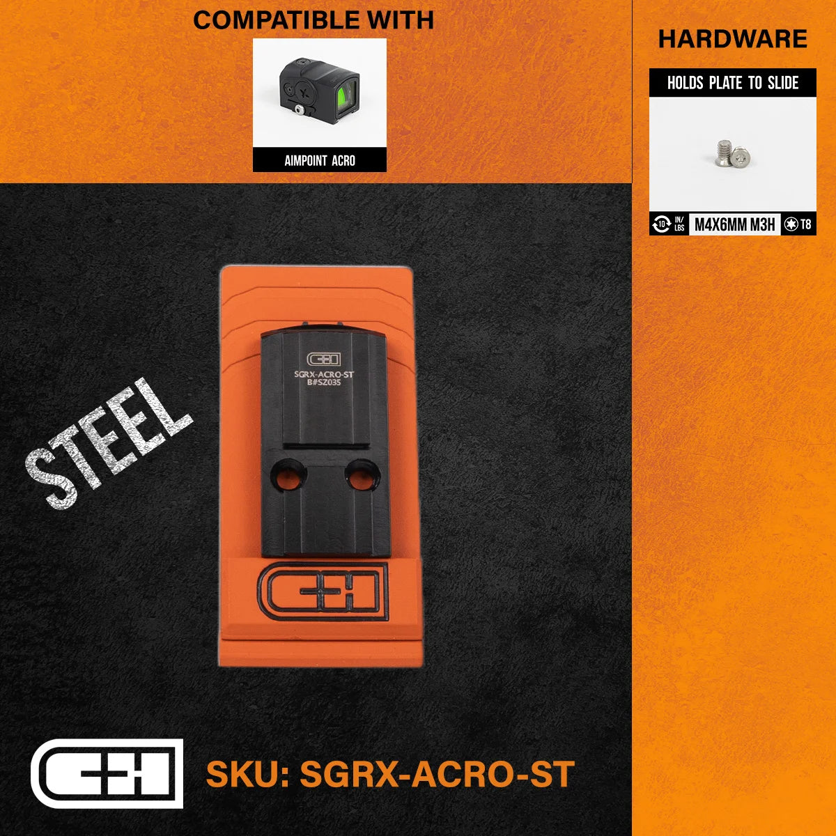 Plaquette adaptatrice SIG P320 RX / Pro Series / AXG pour Aimpoint ACRO - CH Precision-T.A DEFENSE