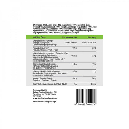 Ration de survie - Chips de pomme lyophilisées-T.A DEFENSE