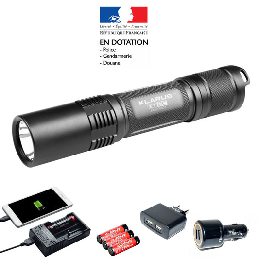 Pack lampe tactique XT2C avec ses accessoires - Klarus-T.A DEFENSE