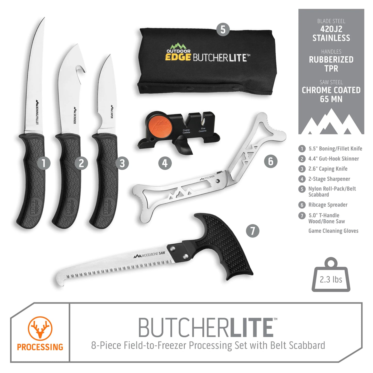 Set de couteaux Butcher Lite - Outdoor Edge-T.A DEFENSE