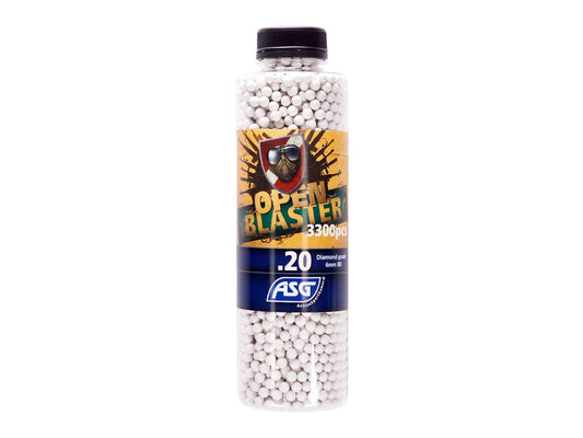 Billes Airsoft biodégradables Open Blaster 0.20g (x 3300) Bouteille - Blaster-T.A DEFENSE
