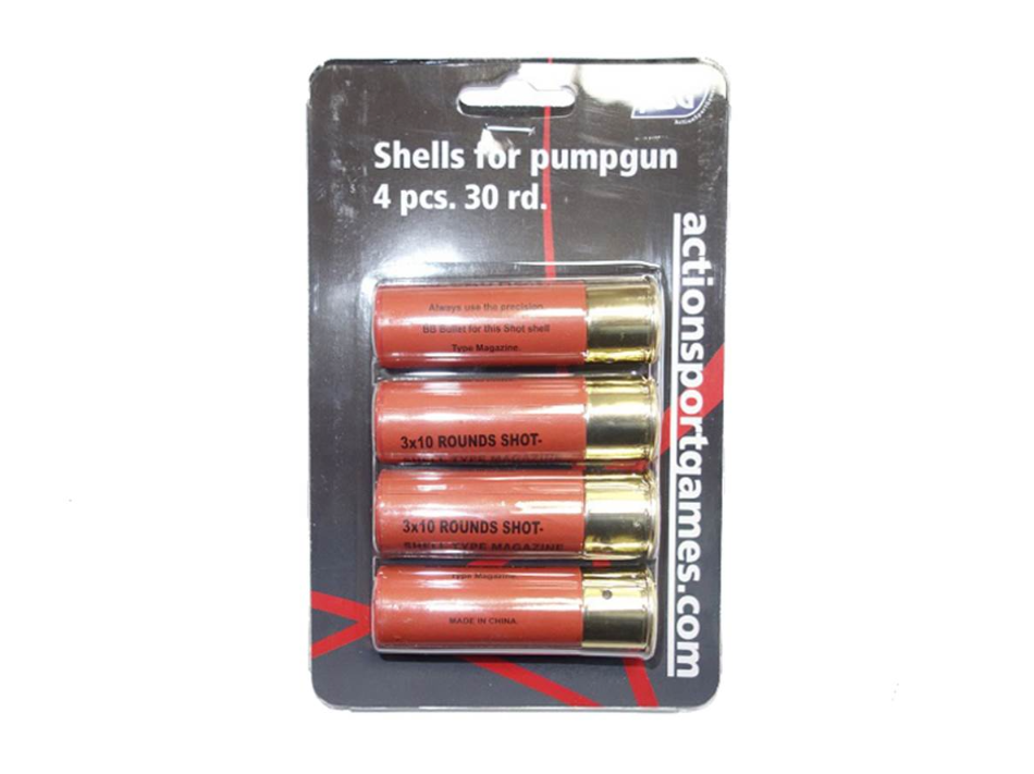 Cartouches fusil à pompe 30 billes (x4) - ASG-T.A DEFENSE