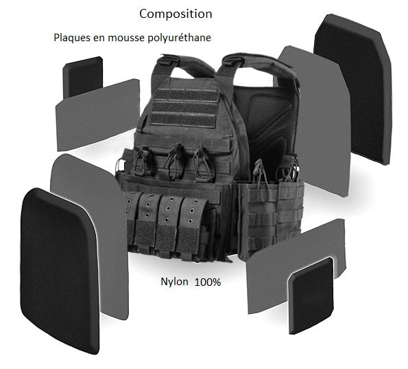Porte-plaque pare balle TA Défense® Cuirassier™ 1000D Multicam-T.A DEFENSE