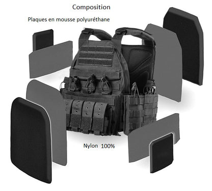 Porte-plaque pare balle TA Défense® Cuirassier™ 1000D Multicam-T.A DEFENSE