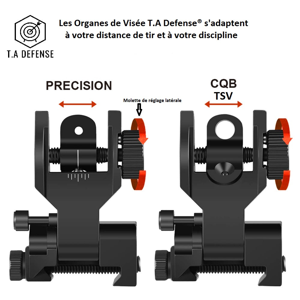 Organes de visée rabattables AR-15 aluminium T.A Defense® Arrow-T.A DEFENSE
