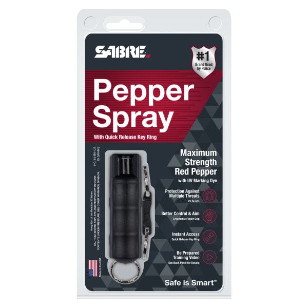 Spray au poivre formule 3en1 avec porte-clés - SABRE RED-T.A DEFENSE