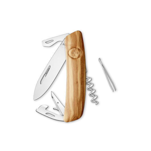 Couteau suisse en bois d'olivier - Swiza-T.A DEFENSE
