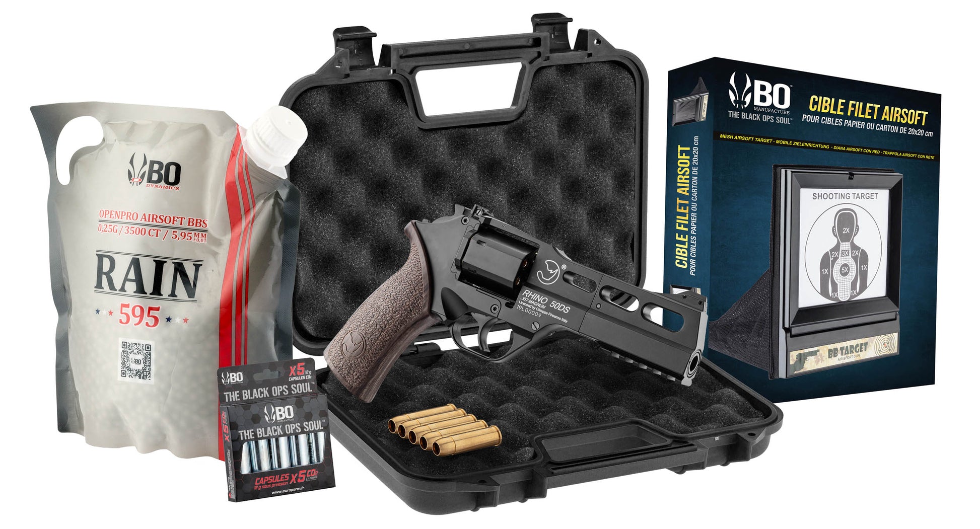 Pack airsoft revolver CO2 RHINO 50DS - Chiappa-T.A DEFENSE