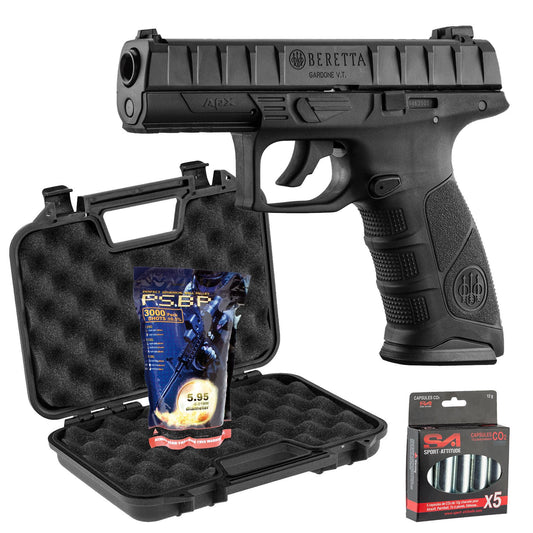 Pack airsoft pistolet APX CO2 1,5 J - Beretta-T.A DEFENSE