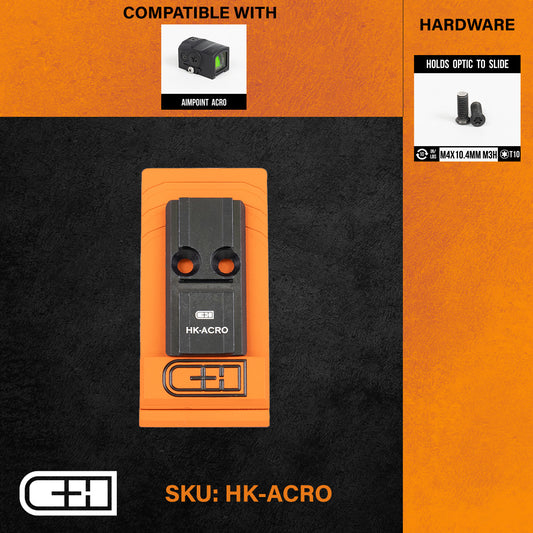 Plaquette adaptatrice HK 2020 VP9 V4 MIL / LEO to Aimpoint ACRO - CH Precision-T.A DEFENSE