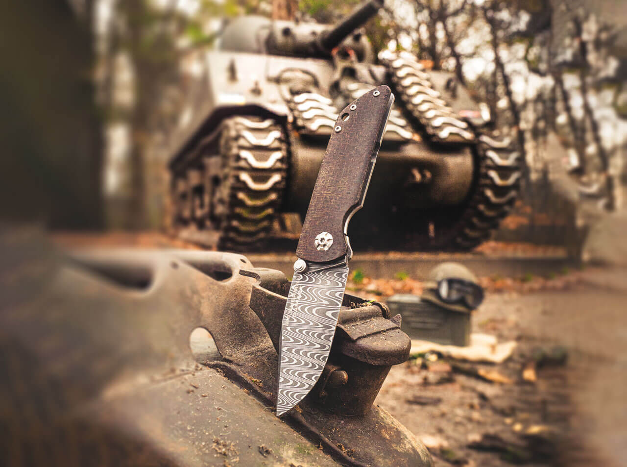 Couteau pliant M4 Sherman Damas - Boker-T.A DEFENSE