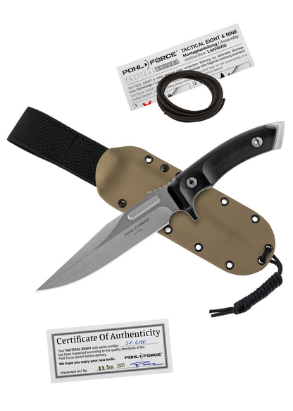 Couteau a lame fixe Tactical Eight SW (FDE) - Pohl Force-T.A DEFENSE
