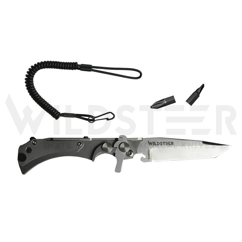 Couteau pliant WX paracorde noire - Wildsteer-T.A DEFENSE